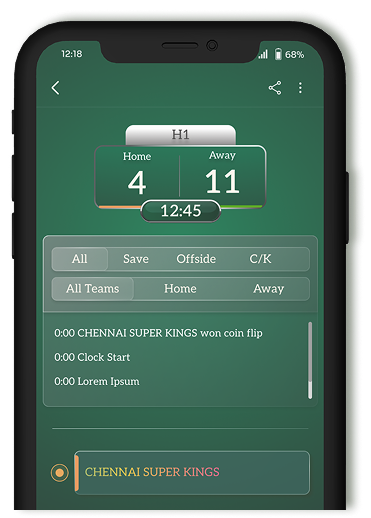 Scoring App Screen 1