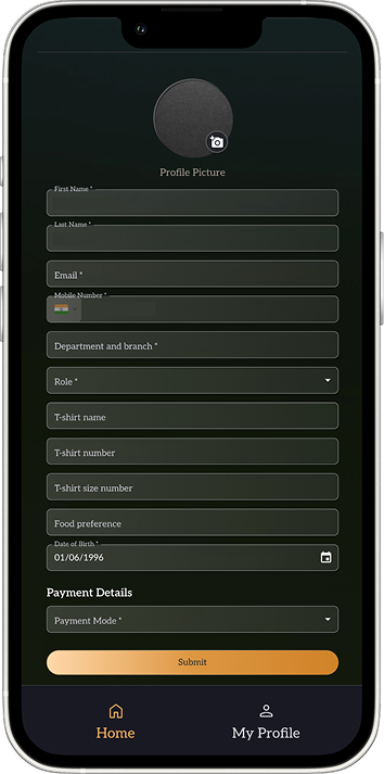 Table Tennis Player Registration Portal