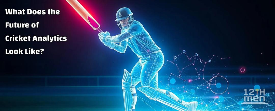 Digital cricketer silhouette illustrating the future of cricket analytics
