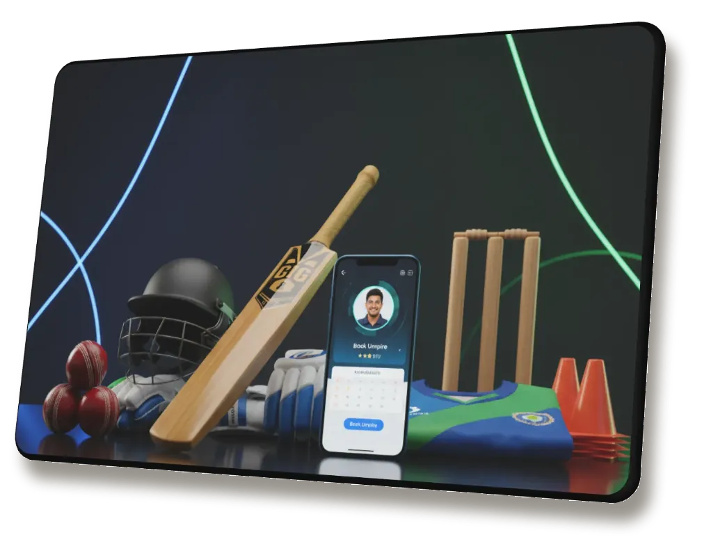 Cricket accessories and umpire booking platform