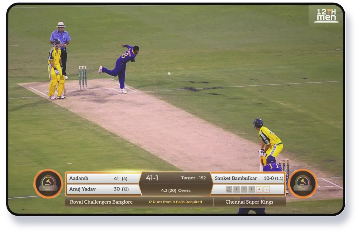 Live scoring and YouTube broadcast interface